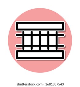fence sticker icon. Simple thin line, outline vector of web icons for ui and ux, website or mobile application