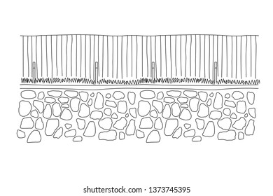 fence and stone wall template