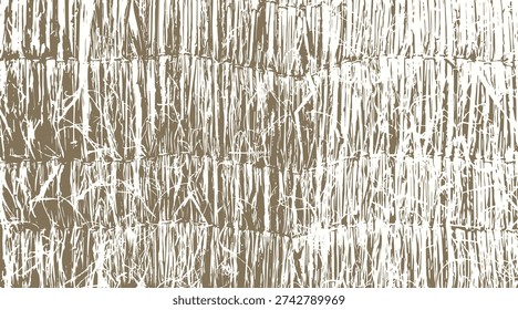 Fence surface texture vector image made from weaving straw - illustration.