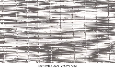 Fence surface texture vector image made from weaving straw - illustration.