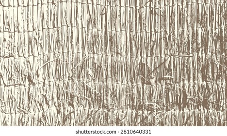 Fence surface texture vector image made from weaving straw - illustration.