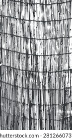 Fence surface texture vector image made from weaving straw - illustration.