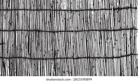 Fence surface texture vector image made by weaving reeds - illustration.
