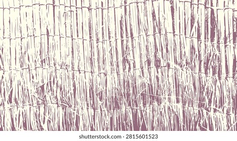 Fence surface texture vector image made from weaving straw - illustration.
