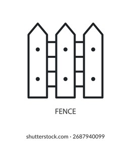  Fence thin line vector icons.