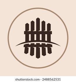 Fence trendy icon cheerful abstract vector illustration colorful artwork design