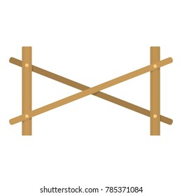 Fence of two rod icon. Flat illustration of fence of two rod vector icon for web.