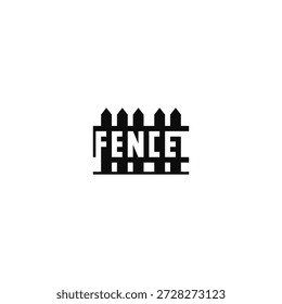 Fence typographic negative space logo.