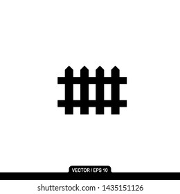 Fence vector design; garden fence icon