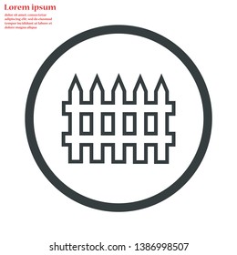 fence vector icon 10 eps , Lorem ipsum Flat design