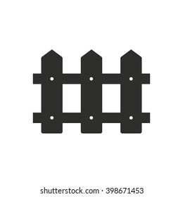 Fence   vector icon. Black  illustration isolated on white  background for graphic and web design.