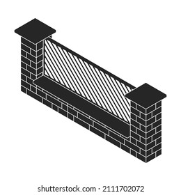 Fence vector icon. Black vector icon isolated on white background fence.
