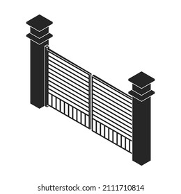 Fence vector icon. Black vector icon isolated on white background fence.