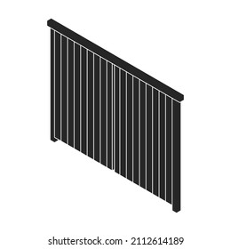 Fence vector icon. Black vector icon isolated on white background fence.