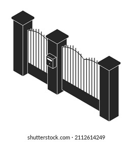 Fence vector icon. Black vector icon isolated on white background fence.