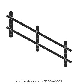 Zaun-Vektorsymbol. Schwarzes Vektorsymbol einzeln auf weißem Hintergrund - Zaun.
