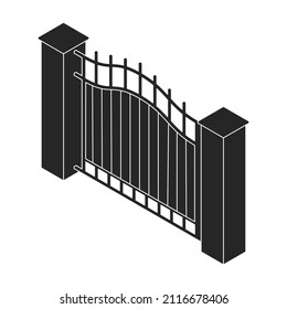 Fence vector icon. Black vector icon isolated on white background fence.