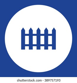 Fence. Vector icon blue and white

