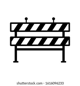 Fence Vector Icon. Crowd Control Barricades Vector Illustration Symbol.