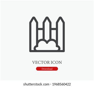 Fence vector icon.  Editable stroke. Symbol in Line Art Style for Design, Presentation, Website or Apps Elements. Pixel vector graphics - Vector