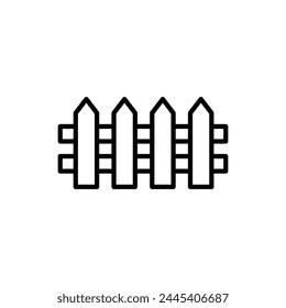 Fence vector icon. Fence flat sign design. Railing farm symbol pictogram. UX UI icon