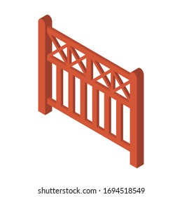 Fence vector icon. Isometric vector icon isolated on white background fence.