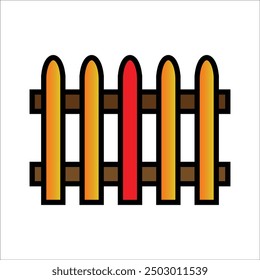 fence vector icon line template