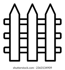 Fence Vector Icon, Lineal style icon, from Agriculture icons collection, isolated on white Background
