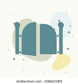 Fence vector icon on multicolored background. Layers grouped for easy editing illustration. For your design.