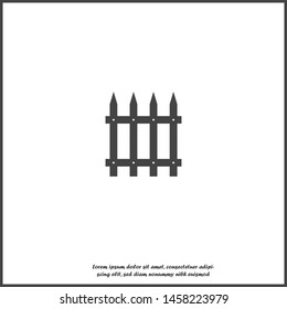 Fence vector icon on white isolated background.