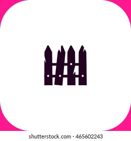 Fence vector icon on white background.