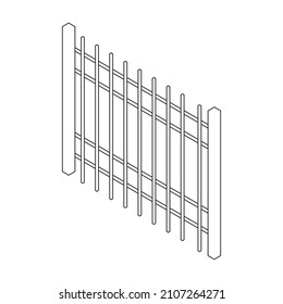 Icono vectorial de la cerca. Icono de vector de contorno aislado en la cerca de fondo blanco.