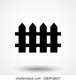 Fence vector icon in trendy glyph style design. Vector graphic illustration. Fence icon for website design, logo, and user interface. EPS 10