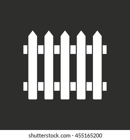 Fence vector icon. White illustration isolated on black background for graphic and web design.