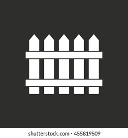 Fence vector icon. White illustration isolated on black background for graphic and web design.
