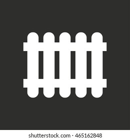 Fence vector icon. White illustration isolated on black background for graphic and web design.