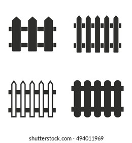Fence vector icons set. Black illustration isolated on white background for graphic and web design.