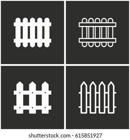 Fence vector icons set. Illustration isolated for graphic and web design.
