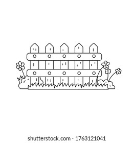 Ilustración vectorial de la cerca dibujada a mano diseño de línea adecuado para la página de color