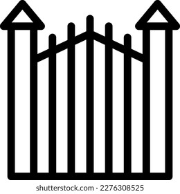 Zaun Vektorgrafik auf transparentem Hintergrund. Hochwertige Symbole. Dünne Vektorsymbole für Konzept und Grafikdesign. 
