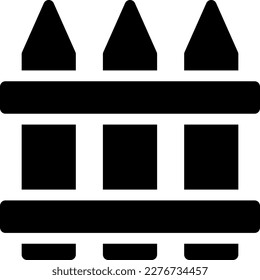 ilustración de vectores de cerco en un fondo transparente. Símbolos de calidad superior. Iconos vectoriales de glifos para diseño de conceptos y gráficos. 
