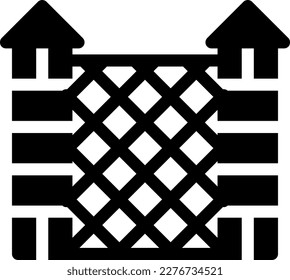 ilustración de vectores de cerco en un fondo transparente. Símbolos de calidad superior. Iconos vectoriales de glifos para diseño de conceptos y gráficos. 
