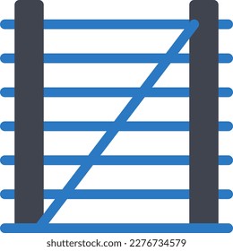 ilustración de vectores de cerco en un fondo transparente. Símbolos de calidad superior. Iconos vectoriales de glifos para diseño de conceptos y gráficos. 
