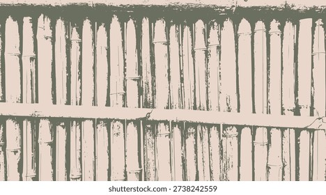 Fence vector image made from weaving bamboo - illustration.