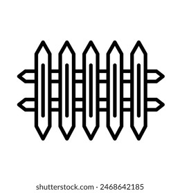 Zaun Vektorgrafik Line Icon Design