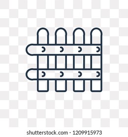 Fence vector outline icon isolated on transparent background, high quality linear Fence transparency concept can be used web and mobile