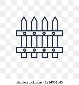 Fence vector outline icon isolated on transparent background, high quality linear Fence transparency concept can be used web and mobile