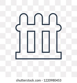 Fence vector outline icon isolated on transparent background, high quality linear Fence transparency concept can be used web and mobile
