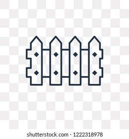 Fence vector outline icon isolated on transparent background, high quality linear Fence transparency concept can be used web and mobile