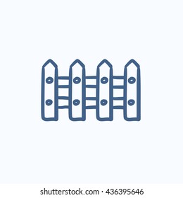 Icono de esbozo del vector de cerco aislado en el fondo. Icono de la cerca dibujada a mano. Icono de esbozo de cerco para infografía, sitio web o aplicación.